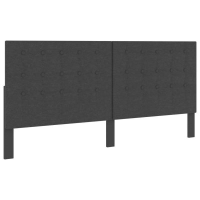 VIDAXL  t&ecirc;te de lit touffet&eacute;e gris fonc&eacute; tissu 200x200 cm 287475