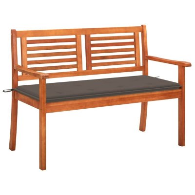 VIDAXL  Tuinbank 2-zits met kussen 120 cm massief eucalyptushout3060977 