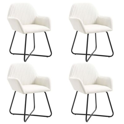 Vidaxl vidaXL Chaises de salle &agrave; manger 4 pcs Cr&egrave;me Tissu