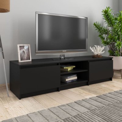 VIDAXL   Meuble TV Noir 140x40x35,5 cm Agglom&eacute;r&eacute;