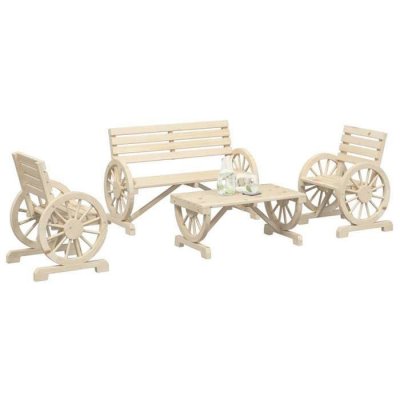 VIDAXL   Salon de jardin 4 pcs bois de sapin massif Bois