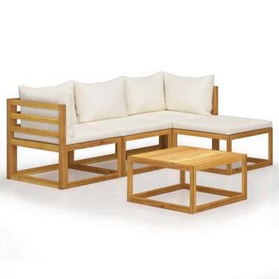 VIDAXL   Salon de jardin 5 pcs avec coussins Bois d'acacia solide