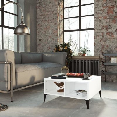 Vidaxl vidaXL Table basse Blanc 60x60x30 cm Agglom&eacute;r&eacute;