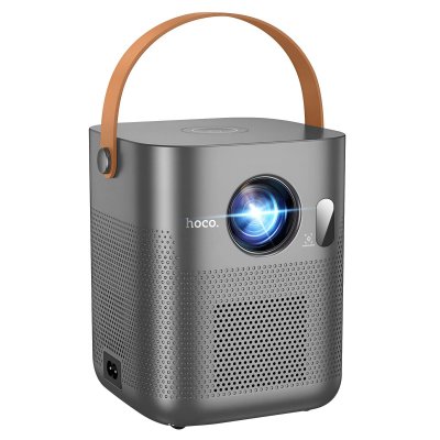 HOCO Vid&eacute;oprojecteur Portable Android HD 720p Bluetooth 5.1 Projection 183 pouces Gris
