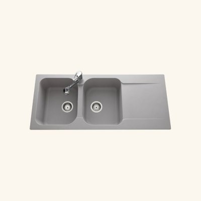 EWI Vier synth&egrave;se gris clair  ziggy 2 bacs 1 &eacute;gouttoir - gris