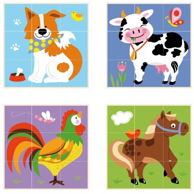 GENERIQUE Viga Toys bloc puzzle animaux de la ferme 9 pi&egrave;ces