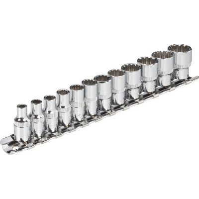 VIGOR  V1897 Jeu de 12 cl&eacute;s &agrave; douilles multiprofil 6,3 mm (1/4"")