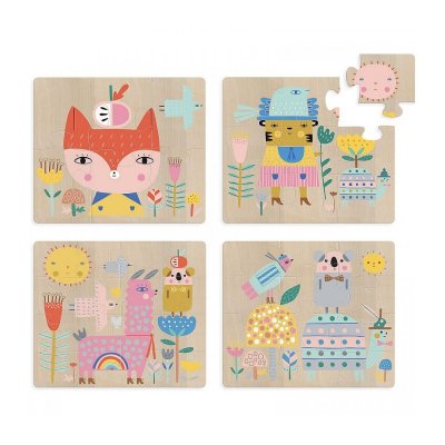 VILAC  - Set 4 Puzzles &eacute;volutifs par Suzy Ultman - Puzzle en bois