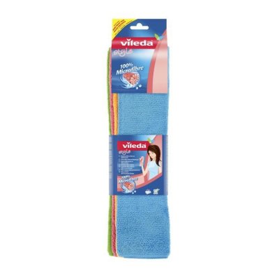 VILEDA  Style Lavette Microfibre - Lot de 4 Lavettes 100% Microfibre