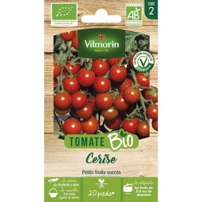 VILMORIN  3961734 Tomate Cerise Bio, Rouge, 90 x 2 x 160 cm