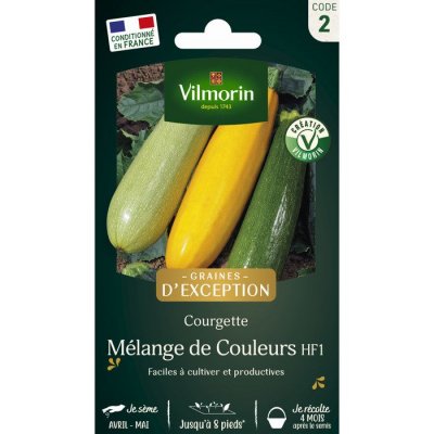 VILMORIN  M&eacute;lange graines de Courgette diff&eacute;rentes couleurs