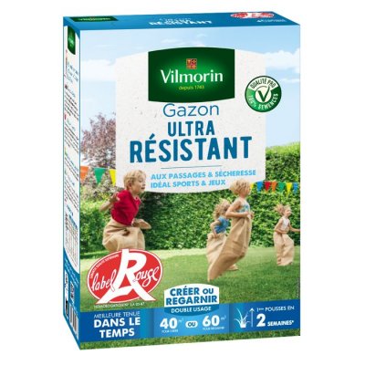 VILMORIN  Semences de gazon ultra-r&eacute;sistant Label Rouge - 1 kg