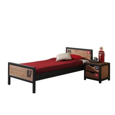 Vipack - ALEX lit simple pin massif + Chevet table de nuit pin massif
