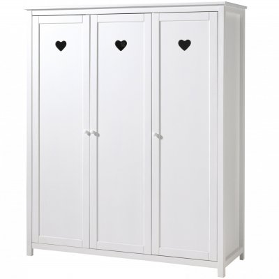 Vipack AMORI Armoire 3 portes laqu&eacute; blanc 