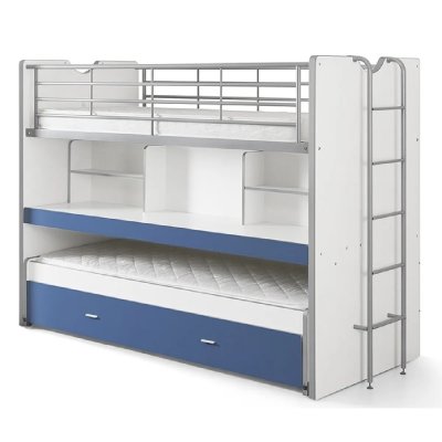VIPACK  bonny compact80 lits superpos&eacute;s 2 couchages bleu BONHS8007