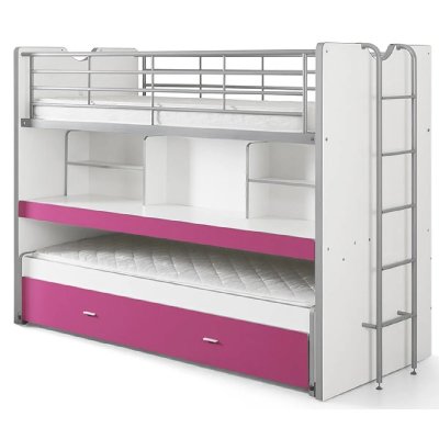 Vipack bonny compact80 lits superpos&eacute;s 2 couchages fuchsia BONHS8044