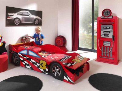 Vipack Funbeds Lit junior voiture + Armoire Petrol Pump 1 porte