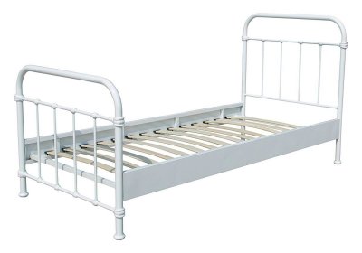 VIPACK  Lit en m&acute;tal New York Blanc 90 x 200 cm