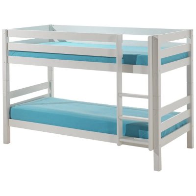 VIPACK  PINO lits superpos&eacute;s pin massif Blanc 209 x 105 x 140 cm