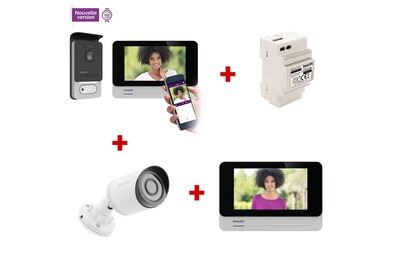 PHILIPS Visiophone filaire 1 cam&eacute;ra et 2 &eacute;crans -  Connect 2 Premium -