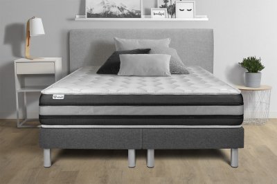 VITALIT  - Ensemble matelas sommier vitalspring zen 180 x 200 cm - Couleur: Gris - Gris