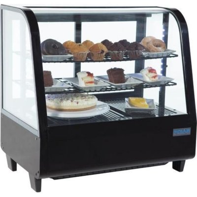 POLAR REFRIGERATION Vitrine R&eacute;frig&eacute;r&eacute;e de Comptoir Incurv&eacute;e - 100 litres Noire - Polar 