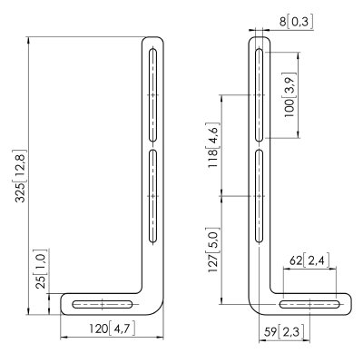 VOGELS  Sound1250 Bar Mounting Brackets Noir Max 20 kg