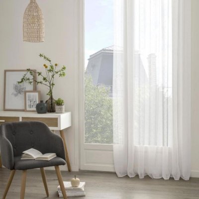 Voilage blanc Anissa 140X240 Atmosphera cr&eacute;ateur d'int&eacute;rieur - Blanc