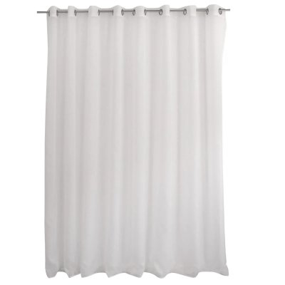 Voilage uni &agrave; oeillets grande largeur - Blanc - 300 x 240 cm