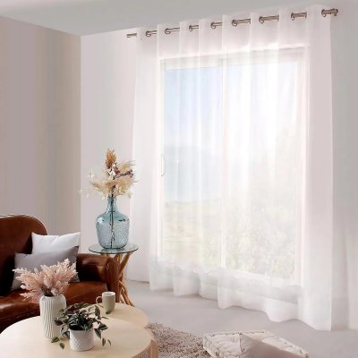 Voilage Uni Brod&eacute; Cornely Blanc 300 x 240cm