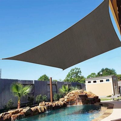 COTE STORE Voile d'ombrage 4 x 3 m imperm&eacute;able 220g/m&sup2; Haute densit&eacute; - Tissu d&eacute;perlant - Gris ardoise