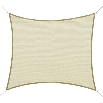 OUTSUNNY Voile d'ombrage carr&eacute; 3 x 3 m cr&egrave;me