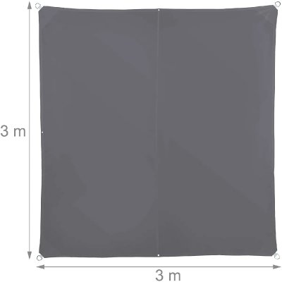 HELLOSHOP26 Voile D'ombrage Carr&eacute; 3 X 3 M Gris  13_0002929_2