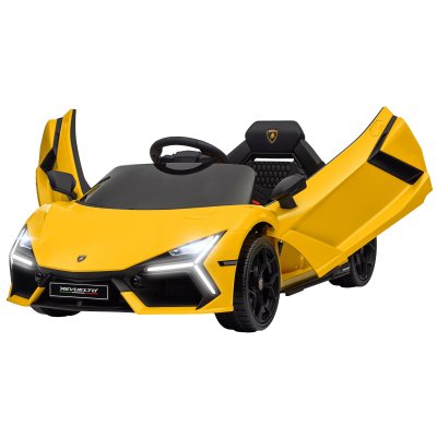 AIYAPLAY Voiture &eacute;lectrique enfant licence lamborghini revuelto t&eacute;l&eacute;commande effets sonores lumineux jaune 