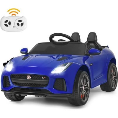 COSTWAY Voiture &eacute;lectrique pour enfants -  - Jaguar 12V/4,5 - T&eacute;l&eacute;commande 2.4G - MP3, USB, TF - Bleu 