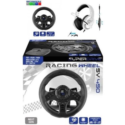 SUBSONIC Volant de course -  - PRO Race Pro SV450 - Compatible Xbox PS4 SWITCH PC - Filaire - Noir