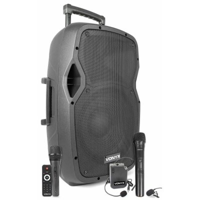 VONYX  AP1200PA - Enceinte Sono Portable avec micros, 600W, BT/USB/SD/MP3