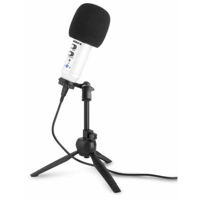 VONYX  CM320B - Microphone studio USB avec tr&eacute;pied - Blanc