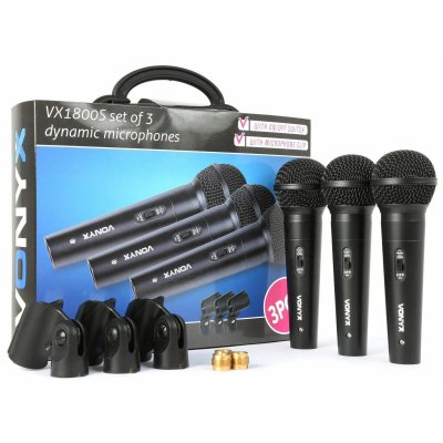 VONYX  VX1800S Set Microphones dynamiques avec c&acirc;ble XLR inclus