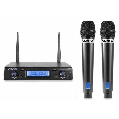 VONYX  WM62 Microphone sans fil UHF 16Ch avec 2 microphones &agrave; main - Kits de microphones