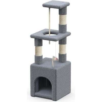 VOUNOT  Arbre &agrave; Chat 88cm avec Corde Griffoir Plateforme Niche Gris