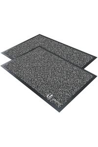 VOUNOT  Lot de 2 Tapis de porte paillasson 40x60 anthracite
