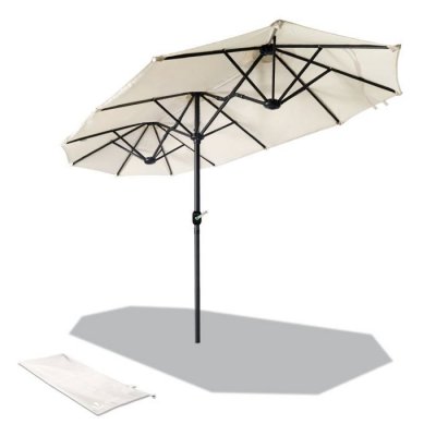 VOUNOT  parasol jardin double aluminium 150 x 300 cm beige