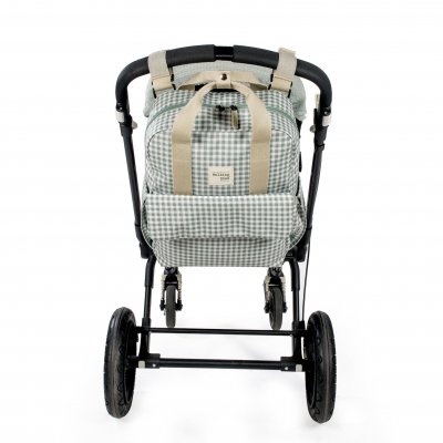 WALKING MUM  Sac &agrave; dos I Love Vichy pour poussette rose. Couleur: Rose