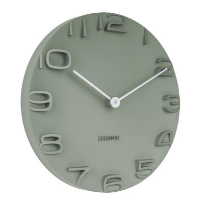 Wall Clock On The Edge Jungle Green, Chrome Hands