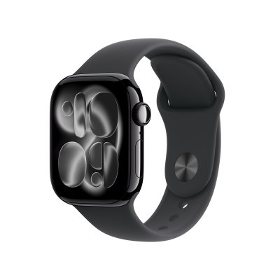 Watch Series 11 GPS 42mm Boitier en Aluminium Noir de Jais avec Bracelet Sport Noir - S/M