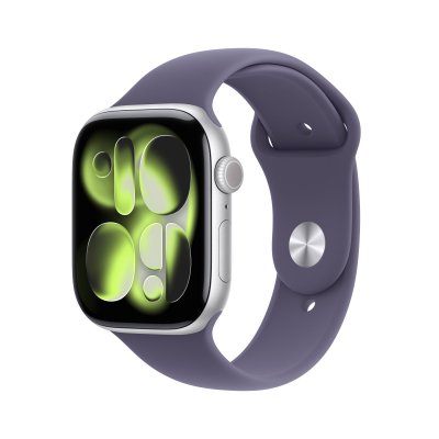 Watch Series 11 GPS 46mm Boitier en Aluminium Argent avec Bracelet Sport Brume Violette - M/L
