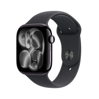 Watch Series 11 GPS 46mm Boitier en Aluminium Noir de Jais avec Bracelet Sport Noir - M/L