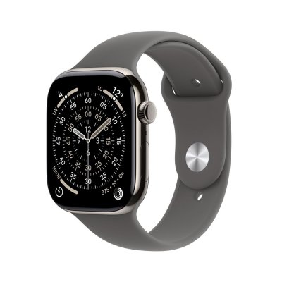 Watch Series 11 GPS + Cellular 46mm Boitier en Titane Naturel avec Bracelet Sport Gris Min&eacute;ral - S/M