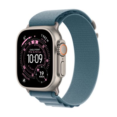 Watch Ultra 3 GPS + Cellular 49mm Boitier en Titane Naturel avec Boucle Alpine Bleu Clair - Large